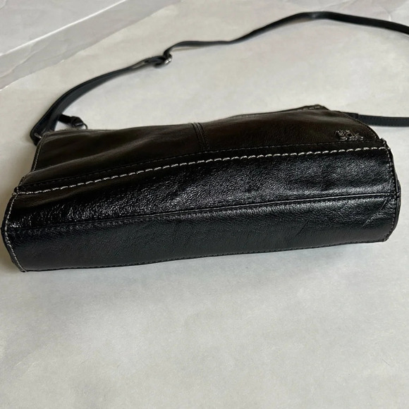 The Sak Iris Black Leather Used Small 3-way Demi Clutch Crossbody Shoulder Bag - Picture 3 of 12